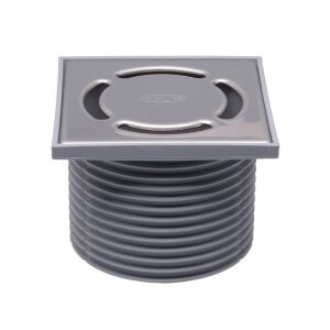 123x123mm-es bemeneti csatlakozó rozsdamentes acél ráccsal, szifon nélkül és védőburkolattal a beépítéshez 146227111 - Beépítő elem