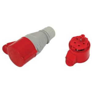 Hordozható, szigetelt aljzat 16A 400V piros 3P+N+Z IP44 - EX-TGN-135