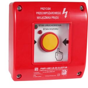 Tűzvédelmi (PPOŻ) áramkapcsoló kalapáccsal PWP1-W01-A-20-2LED7\M 146227522 - Tűzjelző