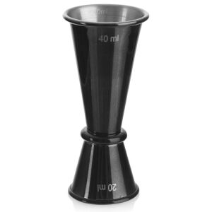 Kétoldalas acél bártender mérőpohár FEKETE 20/40 ml