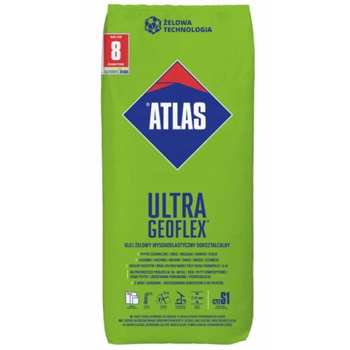 Atlas Geoflex Ultra rugalmas csemperagasztó 25kg zsák - Építőipari ragasztó
