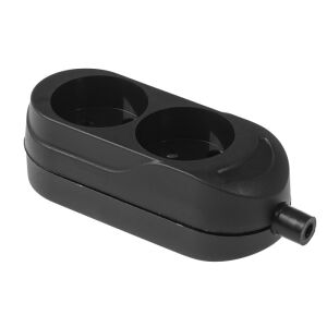 KETTŐS ALJZAT 16A 250V LEVÁLASZTHATÓ B/U FEKETE - VT-302-0120