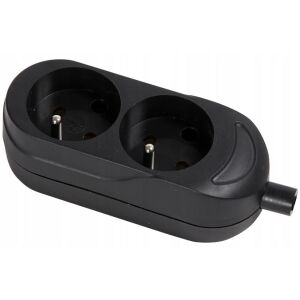 KETTŐS ALJZAT 16A 250V LEVÁLASZTHATÓ FEKETE VEZETÉKKEL - VT-302-0121