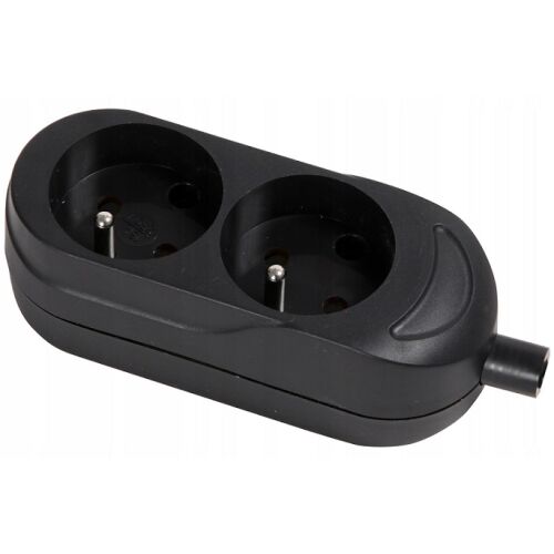 KETTŐS ALJZAT 16A 250V LEVÁLASZTHATÓ FEKETE VEZETÉKKEL - VT-302-0121 146230120