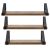 Set 3 rafturi de perete din metal si MDF, 30-35-40x12 cm, negru si maro 146232808