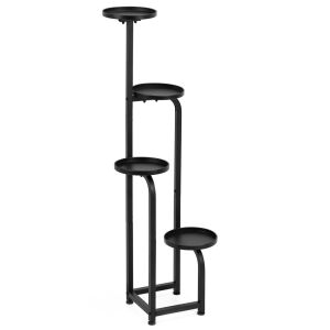 4-poziomowa metalowa półka, solidna konstrukcja, styl industrialny, 22x22x115 cm, czarna 146232813 - Dom i ogród