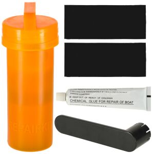 SUP javítókészlet 2 folttal, erős ragasztóval és szelepkulccsal, praktikus dobozban