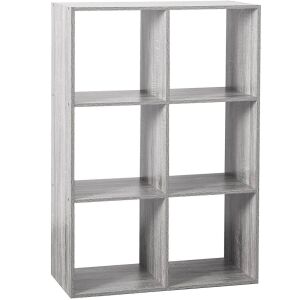 5Five Mix n'Modul етажерка с 6 отделения, ПДЧ, 68x32x101 см, сива 146233103 - Шкаф с рафтове