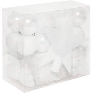 Sada vianočných ozdôb, 44 dielov, s guľami, girlandou a jedlovou vŕškou, ab 146233124 - Ozdoby na vianočný stromček