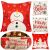 Set 4 fete de perna decorative, 40x40 cm, motive de Craciun, rosu alb 146233164