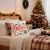Set 4 fete de perna decorative, 40x40 cm, motive de Craciun, rosu alb 146233164