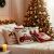 Set 4 fete de perna decorative, 40x40 cm, motive de Craciun, alb rosu 146233176
