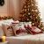 Set 4 fete de perna decorative, 40x40 cm, motive de Craciun, alb rosu 146233176