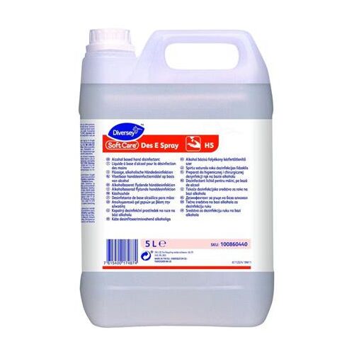 Kézfertőtlenítő folyadék, alkoholos, 5 l, DIVERSEY "Soft Care Des E Spray" 146235476