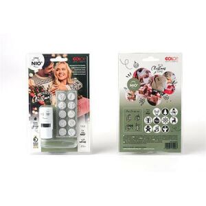 Bélyegző, kirakós, 10 motívummal, "Nio Karácsony", fehér ház, fekete párnával 146236447 - Nyomda