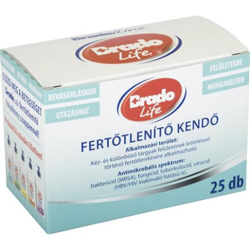 Fertőtlenítő kendő, 25 db, BRADOLIFE 146238446