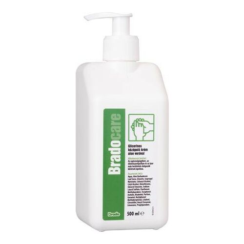 Kézápoló krém, munkavédelmi, glicerines, pumpás, 500 ml, BRADOCARE, aloe vera 146238975
