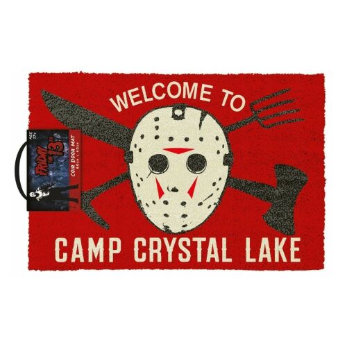 Pyramid Péntek 13. Camp Crystal Lake lábtörlő, Jason Voorhees maszkkal és keresztezett fegyverekkel - Pyramid