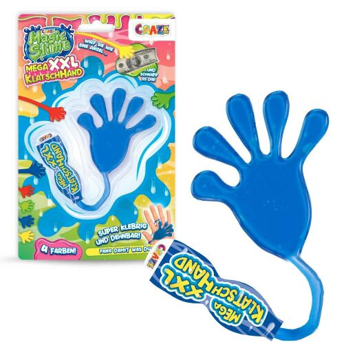 Magic Slime Mega XXL Tapsoló Kéz - Kék, kibontott - Slime