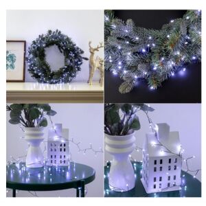 Ghârtie luminoasă de interior din sârmă de cupru, 84 m, 2700 LED-uri, 8 programe, cu priză de rețea, alb rece 146250241 - Ghirlande luminoase