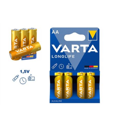 VARTA LONGLIFE ELEM CERUZA ALKÁLI AA 4DB 146257500