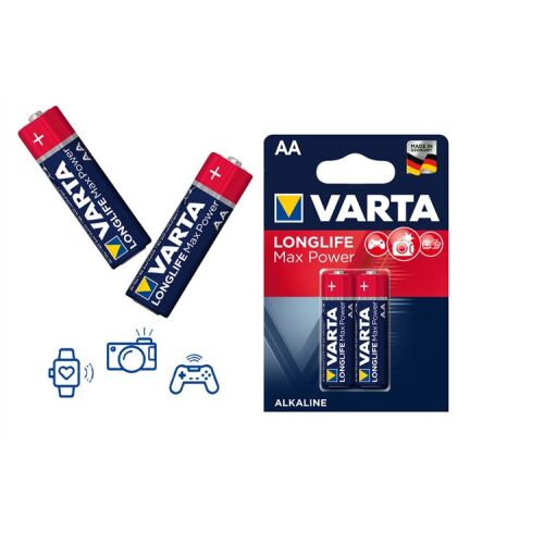 VARTA LONGLIFE MAX POWER ELEM CERUZA ALKÁLI AA 2DB