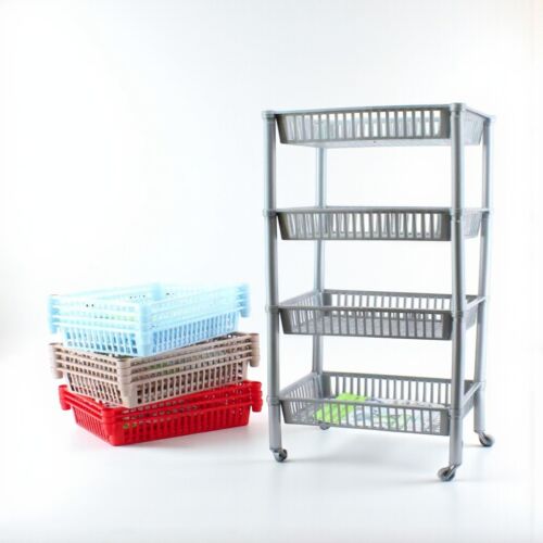 4 részes gurulós polc - szürke színben 146264476