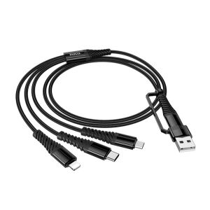 HOCO X123 töltőkábel 3in1 USB - Type-C/lightning/microUSB, 100cm, FEKETE 146265630 - USB kábel