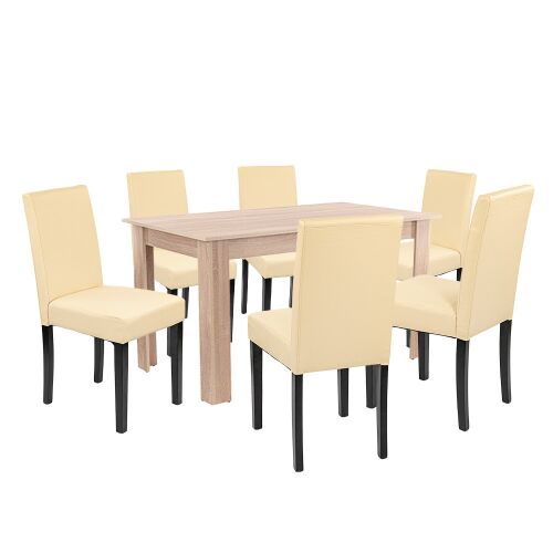 Leon 6+1 étkező garnitúra sonoma tölgy-bézs 146265708