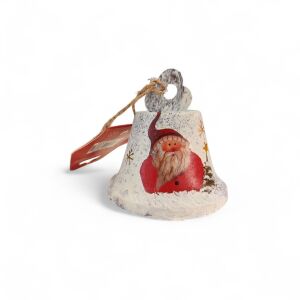 Karácsonyi fém csengettyű – Mikulás mintával