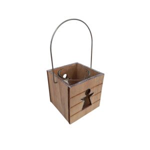 Fa mécsestartó angyalka mintával