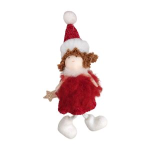 Mikulás sapkás tündér dekoráció