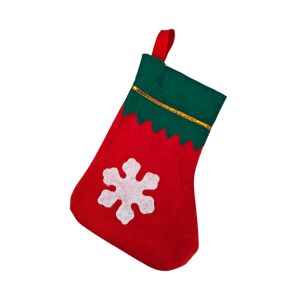 Karácsonyi akasztható csizma – zöld/piros, hópehely mintával