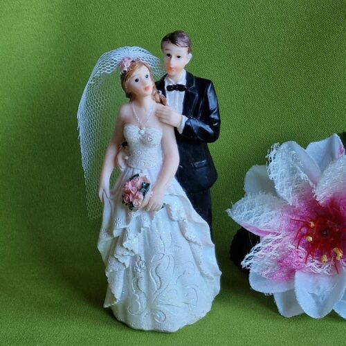 ESKÜVŐ KIEG35 - Esküvői tortadísz, jegyespár - menyasszony és vőlegény 13cm-es 146273395