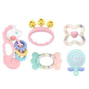 Érzéki csörgők készlet babáknak rózsaszín 5db – 22784 146282410 - Csörgő