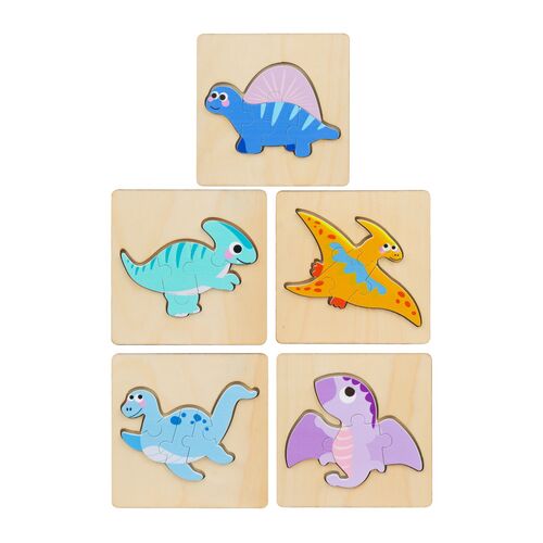 FÁBÓL KÉSZÜLT DINOSZAURUSZ PUZZLE 11 X 11 CM- 22030 146282409