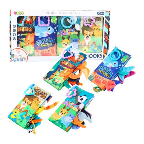 Puha, színes, oktató, érzékenyítő könyvek kisgyermekeknek 4db – 22888 146282610