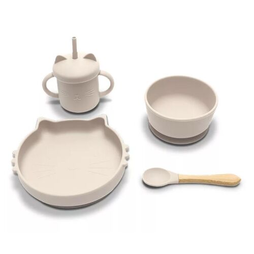 Lorelli Természetes szilikon 4 db-os étkészlet - Beige