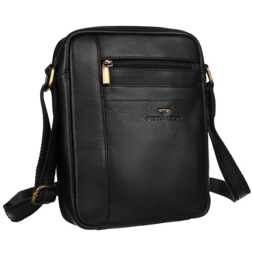 Férfi bőr táska cipzáras zsebbel - Peterson