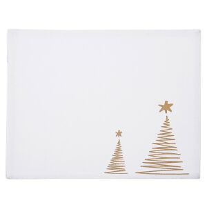Karácsonyi fehér pamut asztalterítő KARÁCSONYFA 33,5x26 cm 146284855 - Tányéralátét