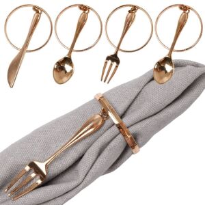 Szalvétagyűrűk fém arany evőeszköztartóhoz 4 cm 4 db. 146284905 - Tárolás & Rendszerezés