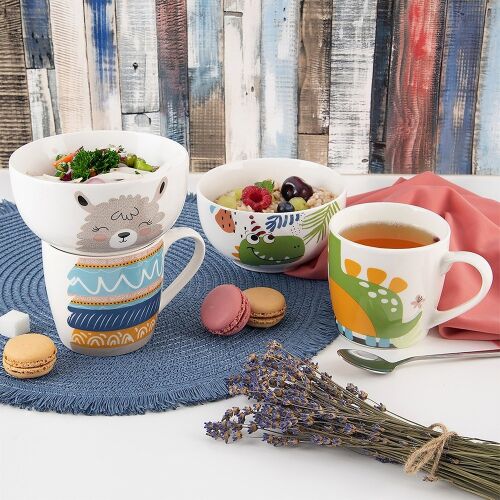 Gyerek porcelán bögre tállal, 2 darabos, lamé. 146285591