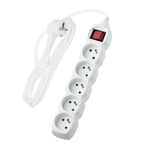 Hosszabbító kábel kapcsolóval, 5 aljzat, fehér, 5 m 146289070
