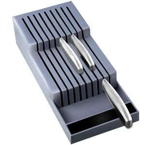 Organizer na noże sztućce do szuflady 9 przegród - szary 146289457 - Késtartó