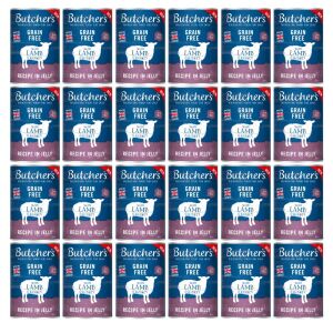 BUTCHER'S Eredeti Recept Zselé Bárányhús Zselében - nedves kutyatáp - 24x400g