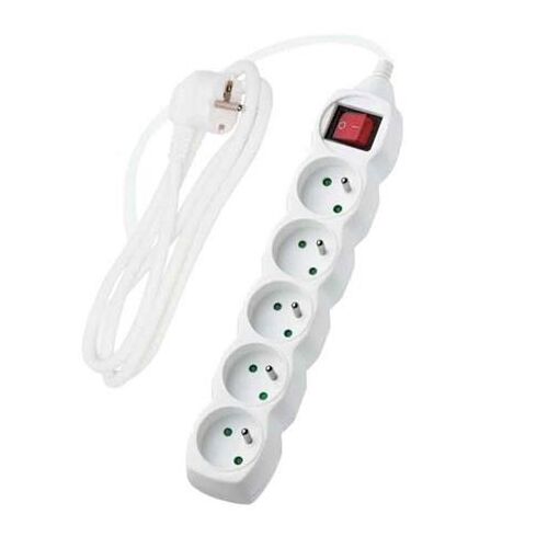 Hosszabbító kábel kapcsolóval, 5 aljzat, fehér, 1,5 m 146290114