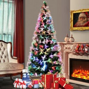 Műfenyő, többszínű optikai szál, magasság 180 cm, fém állvány 146293164 - Karácsony
