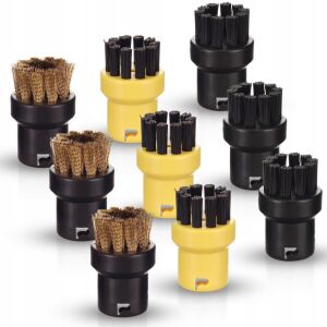 Kefe készlet Karcher SC 1-5 gőztisztítóhoz - 6 db műanyag sörtés, 3 darab réz sörtés kefe (2.863-264.0 cikkszám kiváltására) 146297287 - Gőztisztító kiegészítő