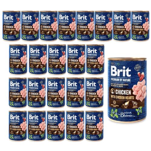 Brit Premium By Nature csirke és szív 24x400g