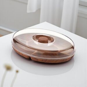 EVELIN plastic ovális tál fedővel, osztott, 23,5x31x6,5 cm 146318604 - Ételtároló